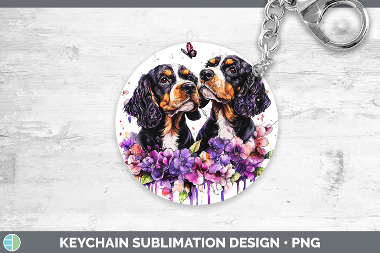 GorgeousDogs 05 Purple Drips Keychain design.