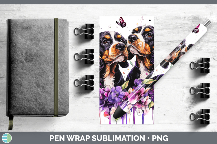 Dogs 05 Purple Drips English Cocker Spaniel Pen Wrap Sublima