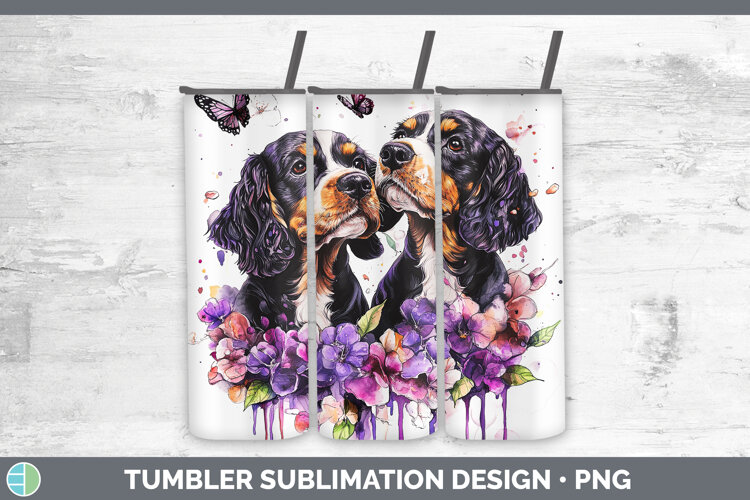 GorgeousDogs 05 Purple Drips Tumbler design.