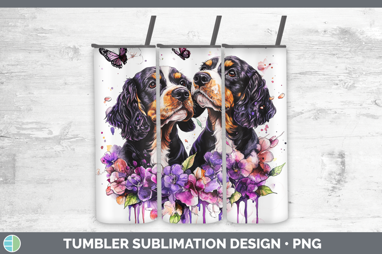 Dogs 05 Purple Drips English Cocker Spaniel Tumbler Sublimat
