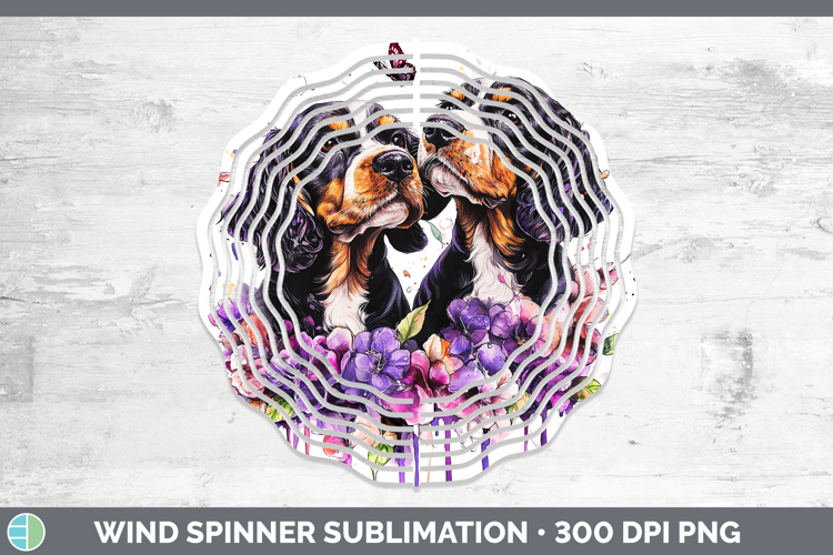 Dogs 05 Purple Drips English Cocker Spaniel Wind Spinner Sub