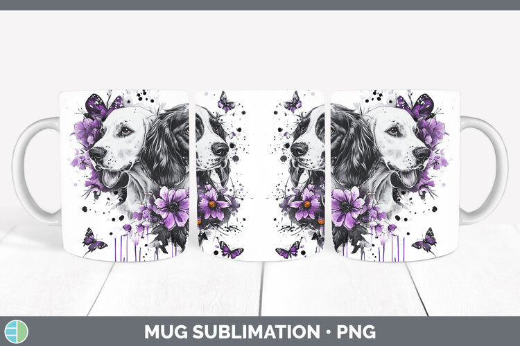 GorgeousDogs 05 Purple Drips Mug Wrap design.