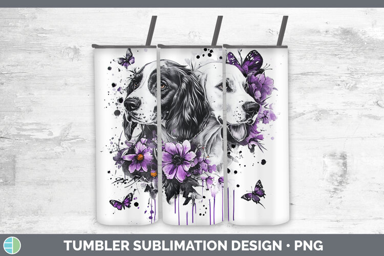 GorgeousDogs 05 Purple Drips Tumbler design.