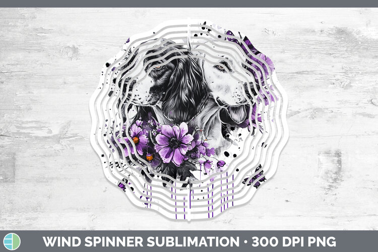 GorgeousDogs 05 Purple Drips Wind Spinner design.