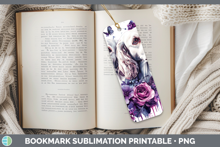 Dogs 05 Purple Drips English Setter Red and White Bookmark S