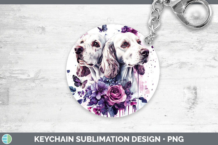 GorgeousDogs 05 Purple Drips Keychain design.