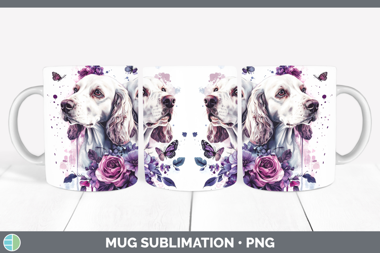 Dogs 05 Purple Drips English Setter Red and White Mug Wrap S