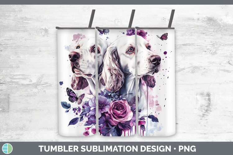 GorgeousDogs 05 Purple Drips Tumbler design.