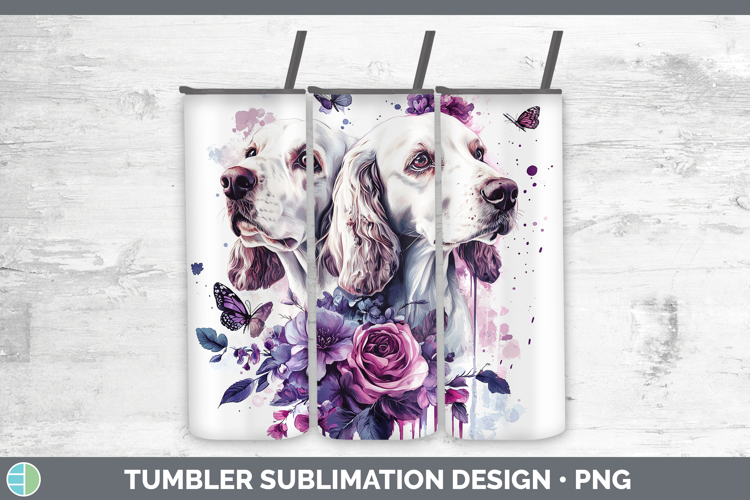 Dogs 05 Purple Drips English Setter Red and White Tumbler Su