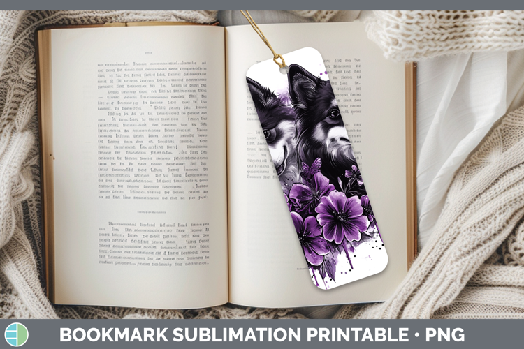 Dogs 05 Purple Drips Finnish Lapphund Bookmark Sublimation P