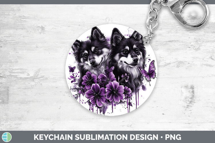 GorgeousDogs 05 Purple Drips Keychain design.
