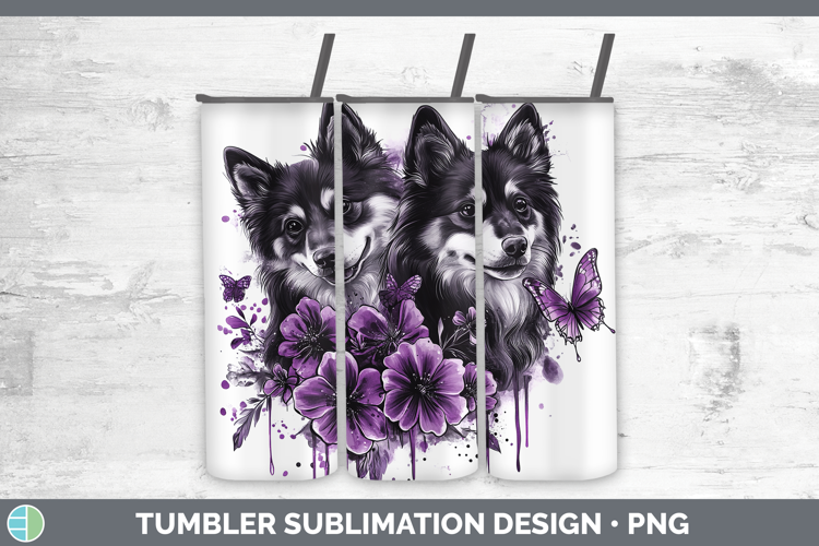 Dogs 05 Purple Drips Finnish Lapphund Tumbler Sublimation 20