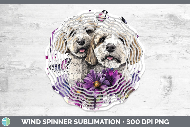 GorgeousDogs 05 Purple Drips Wind Spinner design.