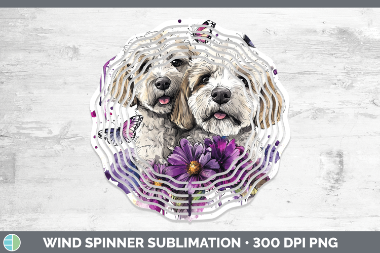 Dogs 05 Purple Drips Labradoodle Wind Spinner Sublimation Sp