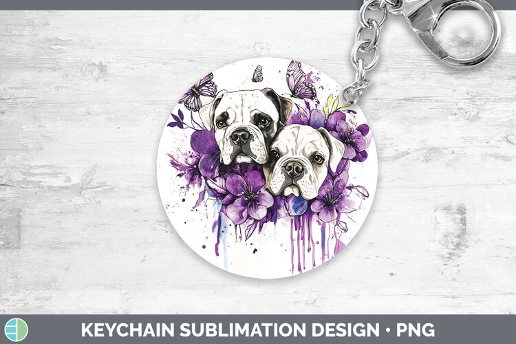 GorgeousDogs 05 Purple Drips Keychain design.
