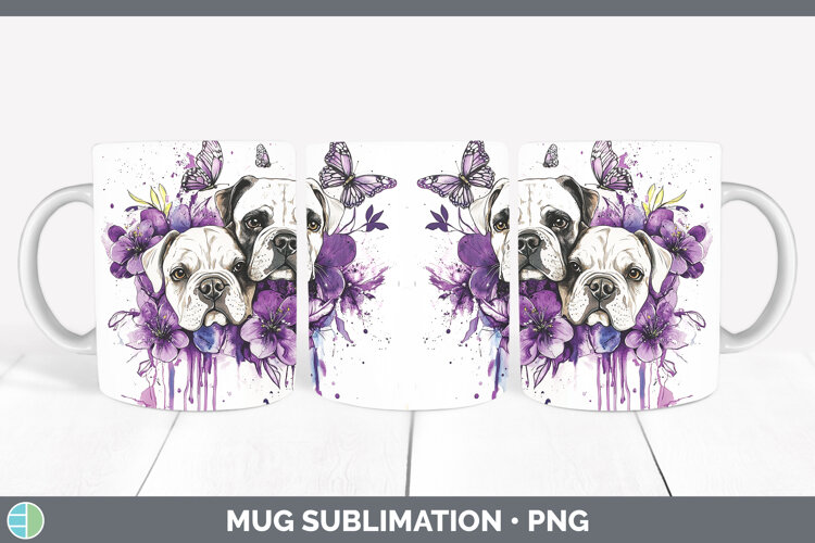 GorgeousDogs 05 Purple Drips Mug Wrap design.