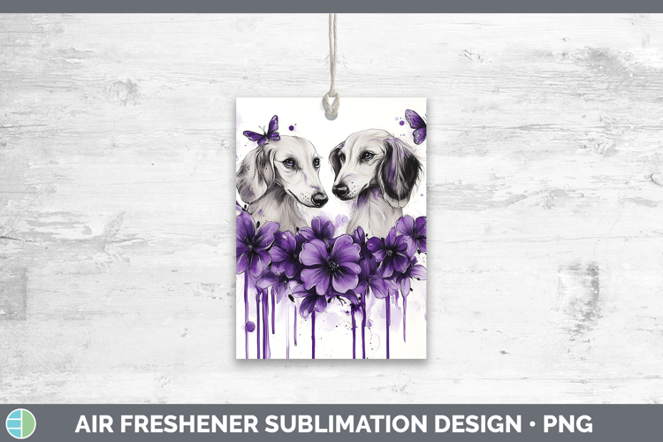 Dogs 05 Purple Drips Saluki Air Freshener Sublimation Car Fr