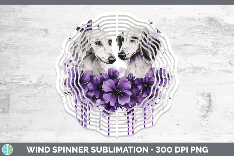 GorgeousDogs 05 Purple Drips Wind Spinner design.