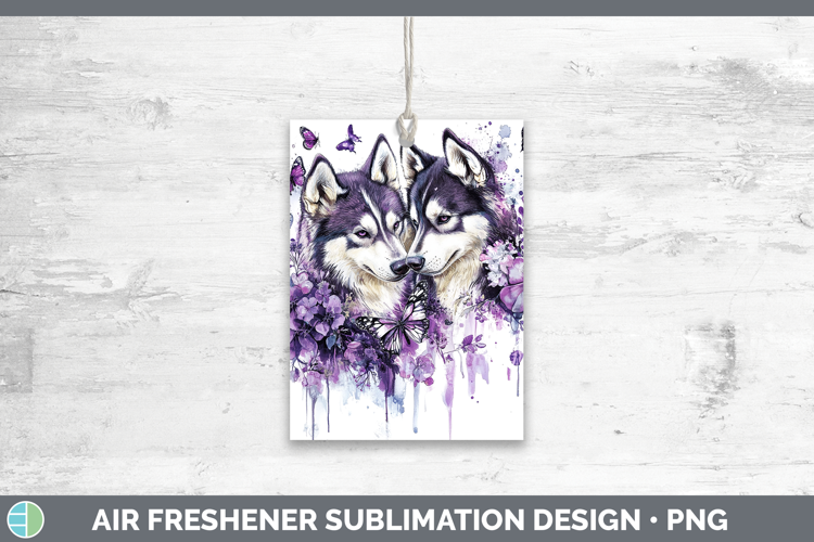 Dogs 05 Purple Drips Siberian Husky Air Freshener Sublimatio