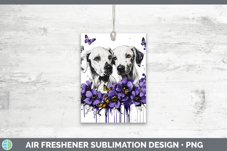 Dogs 05 Purple Drips Warren Hound Air Freshener Sublimation