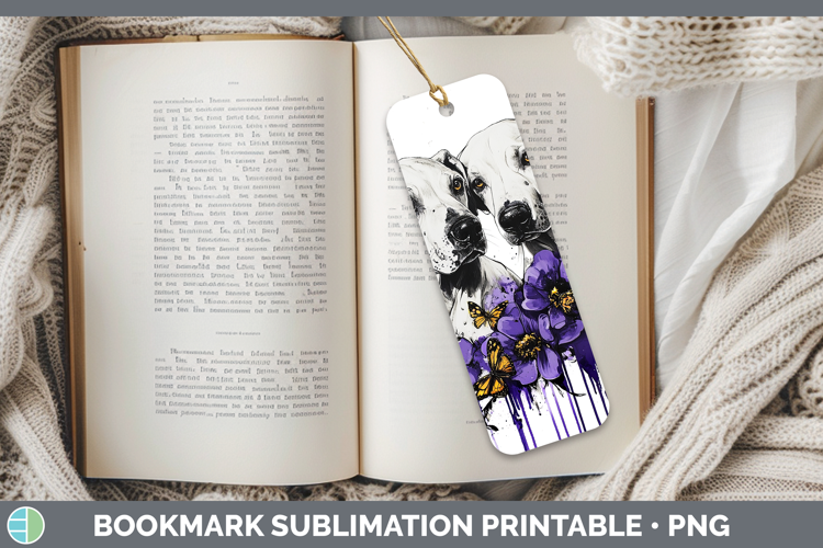 Dogs 05 Purple Drips Warren Hound Bookmark Sublimation Print