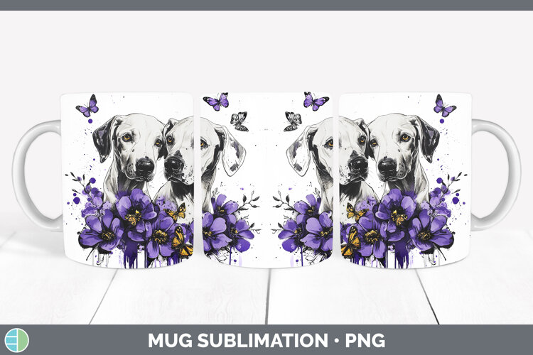 GorgeousDogs 05 Purple Drips Mug Wrap design.