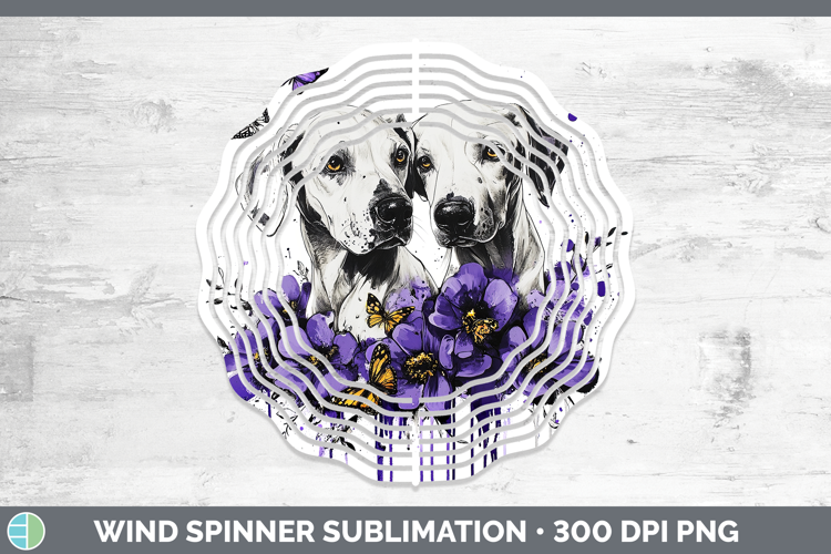 Dogs 05 Purple Drips Warren Hound Wind Spinner Sublimation S