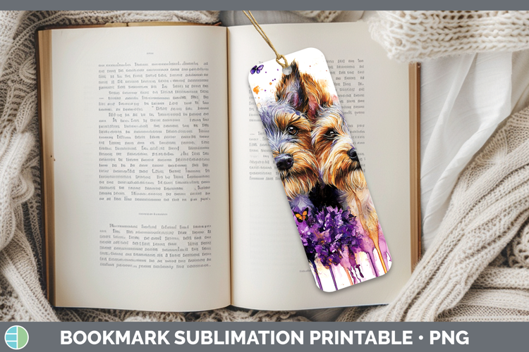 Dogs 05 Purple Drips Welsh Terrier Bookmark Sublimation Prin