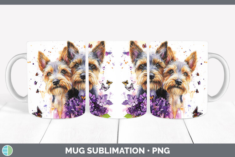 GorgeousDogs 05 Purple Drips Mug Wrap design.