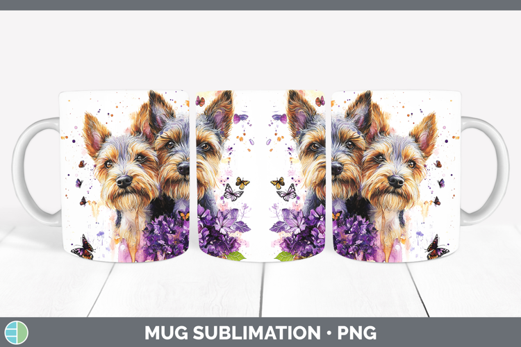 Dogs 05 Purple Drips Welsh Terrier Mug Wrap Sublimation Coff