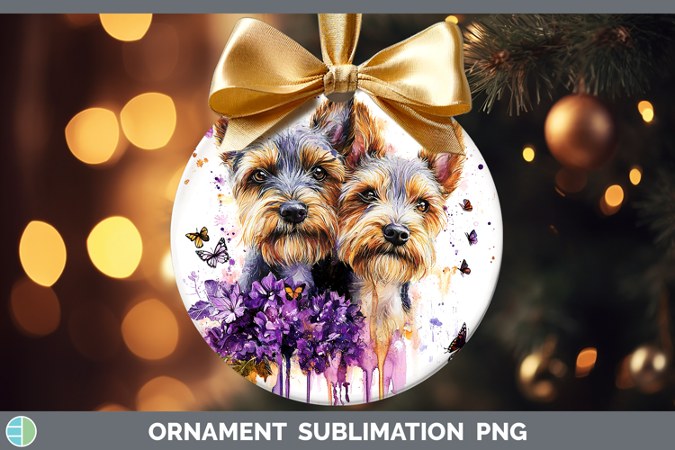 Dogs 05 Purple Drips Welsh Terrier Ornament Sublimation Baub