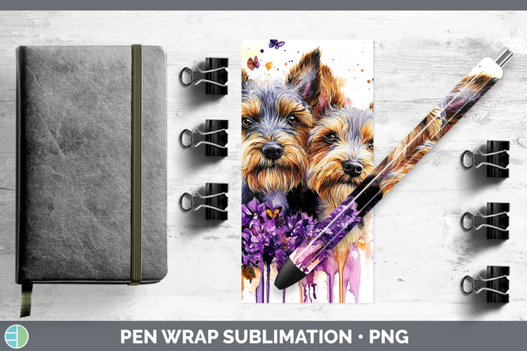 Dogs 05 Purple Drips Welsh Terrier Pen Wrap Sublimation Pen