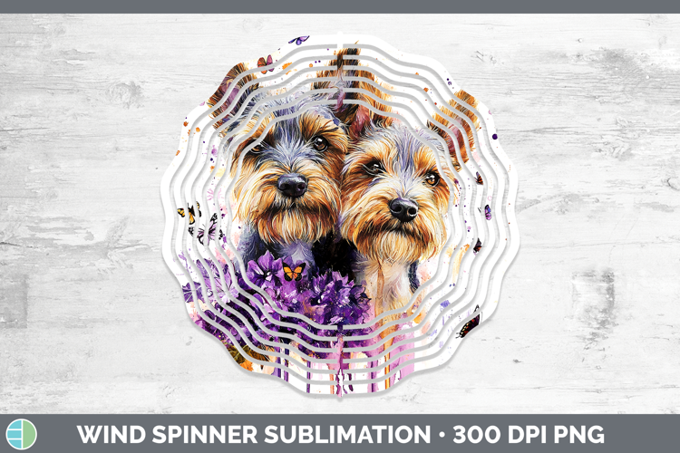 Dogs 05 Purple Drips Welsh Terrier Wind Spinner Sublimation