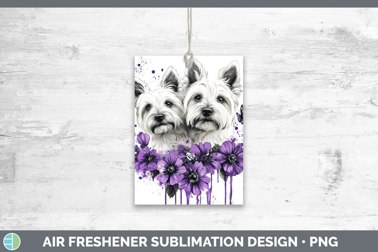 Dogs 05 Purple Drips White Highland Terrier Air Freshener Su