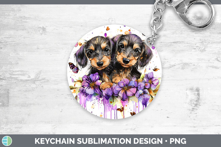 GorgeousDogs 05 Purple Drips Keychain design.