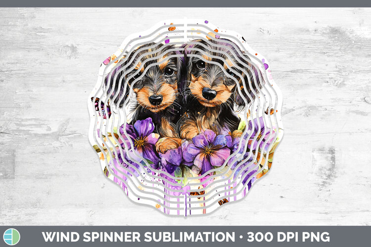 GorgeousDogs 05 Purple Drips Wind Spinner design.