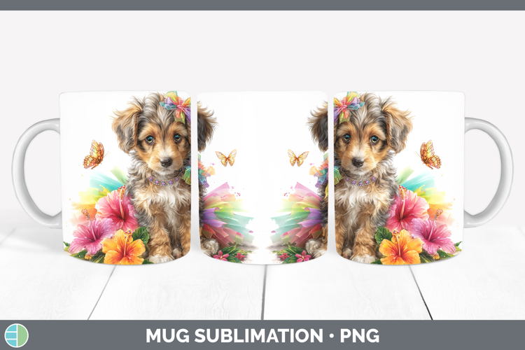 Afghan Hound Mug Wrap Dogs 05 Rainbow Summer Sublimation Cof