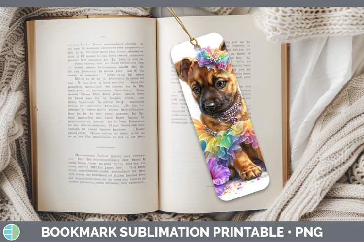 Belgian Malinois Bookmark Dogs 05 Rainbow Summer Sublimation