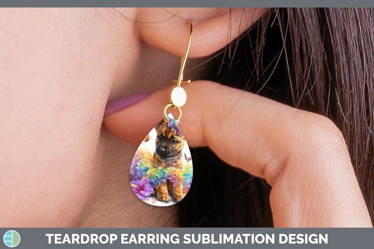 Belgian Malinois Teardrop Earrings Dogs 05 Rainbow Summer Su