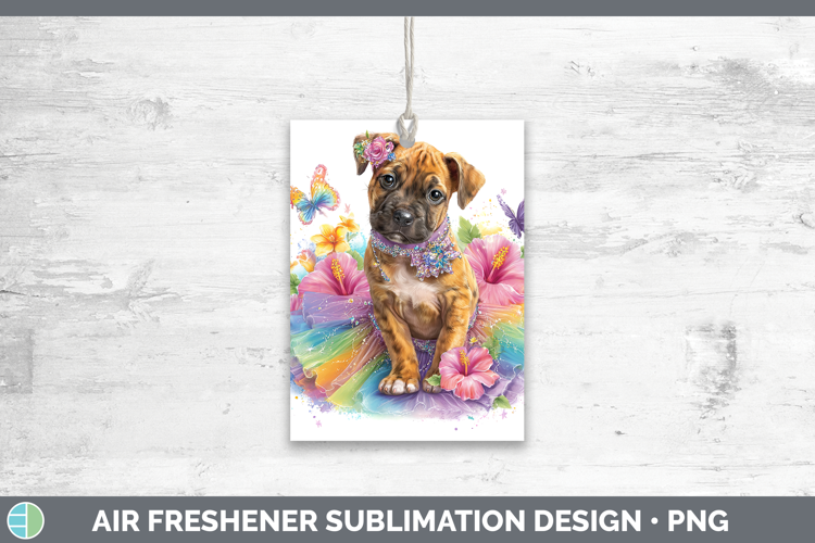 Black Mouth Cur Air Freshener Dogs 05 Rainbow Summer Sublima