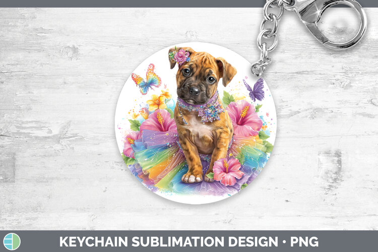 GorgeousDogs 05 Rainbow Summer Keychain design.
