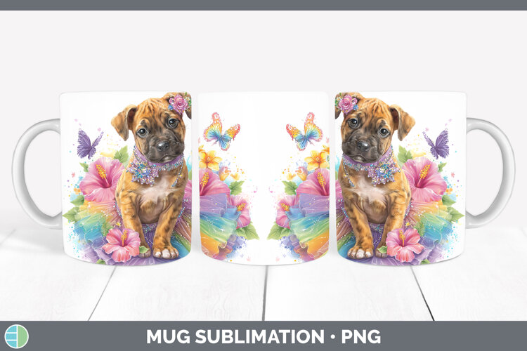 GorgeousDogs 05 Rainbow Summer Mug Wrap design.