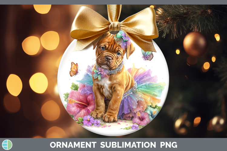 Bordeaux Mastiff Ornament Dogs 05 Rainbow Summer Sublimation