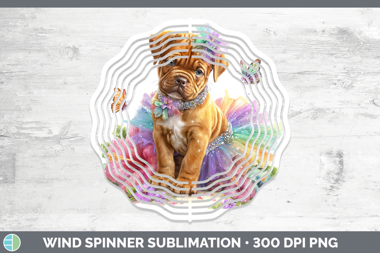 Bordeaux Mastiff Wind Spinner Dogs 05 Rainbow Summer Sublima