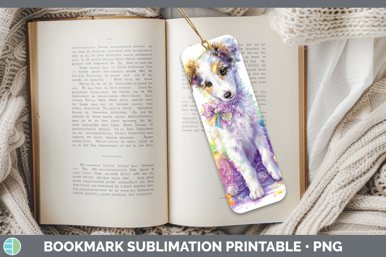Borzoi Bookmark Dogs 05 Rainbow Summer Sublimation Printable