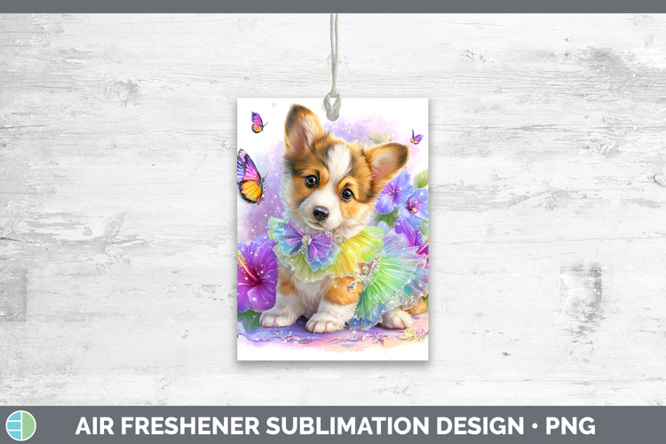 Cardigan Corgi Air Freshener Dogs 05 Rainbow Summer Sublimat