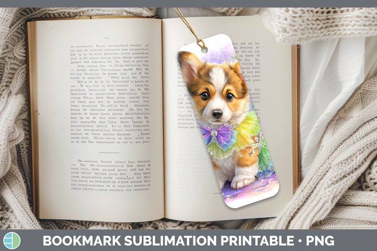 Cardigan Corgi Bookmark Dogs 05 Rainbow Summer Sublimation P