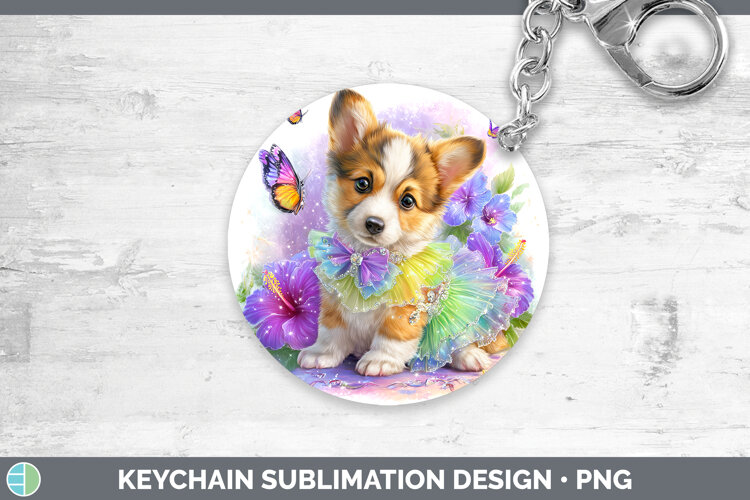 GorgeousDogs 05 Rainbow Summer Keychain design.