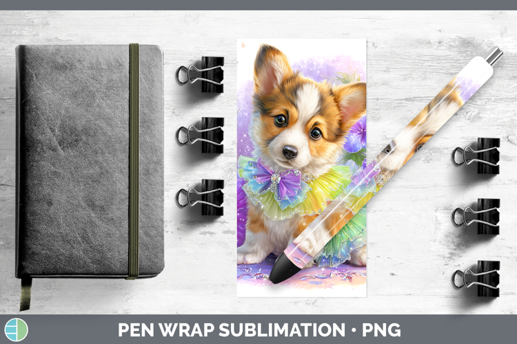 Cardigan Corgi Pen Wrap Dogs 05 Rainbow Summer Sublimation P