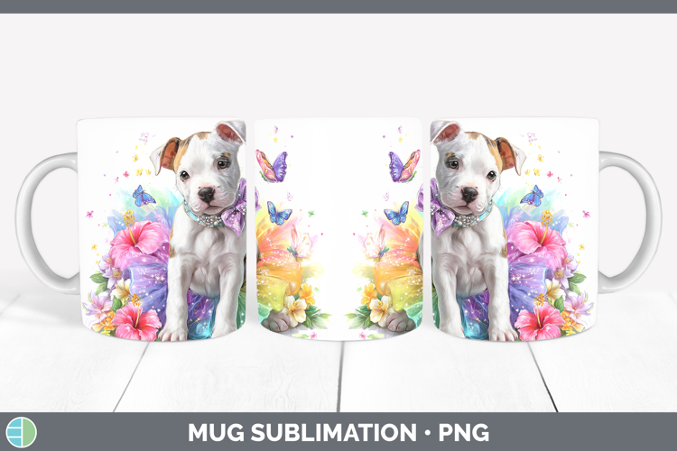 Dogo Argentino Mug Wrap Dogs 05 Rainbow Summer Sublimation C
